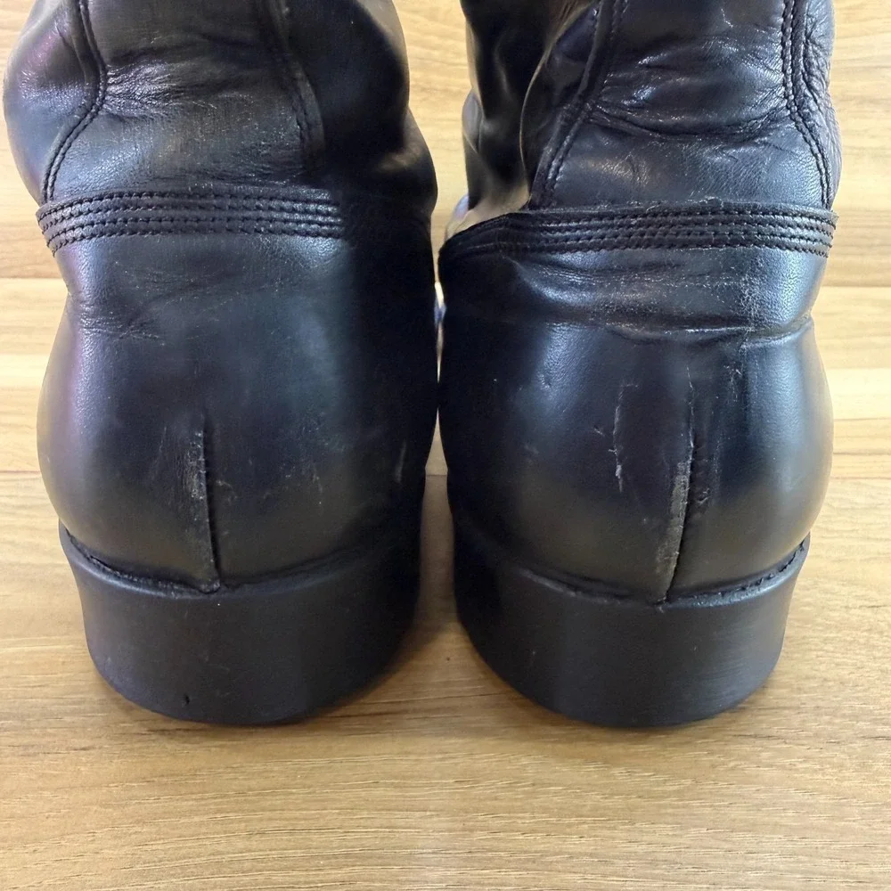 Genesco Military Combat Boots Mens 12 R Black Leather Jump Trooper Goth Punk